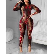 LW SXY Round Neck Cobra Print Pants Set