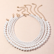 Lovely Trendy Pearl White Necklace
