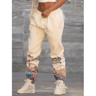 

LW Basic Print Loose Sweatpants, Khaki