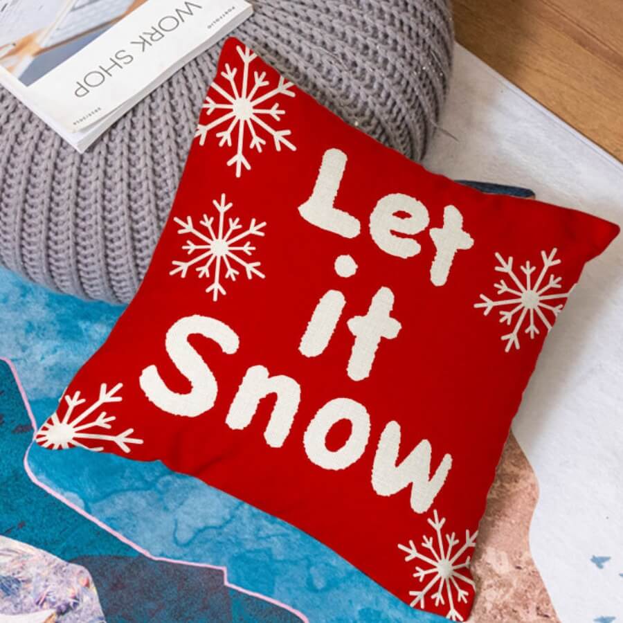 

Lovely Letter Print Red Decorative Pillow Case