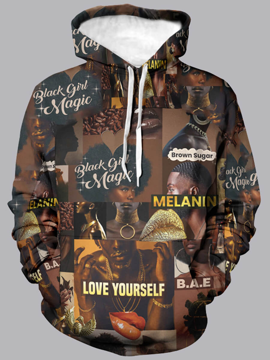 

Lovely Men Casual Hooded Collar Print Multicolor Hoodie, Multi
