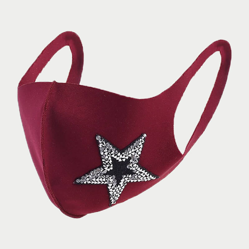 

Lovely Pentagram Red Face Mask