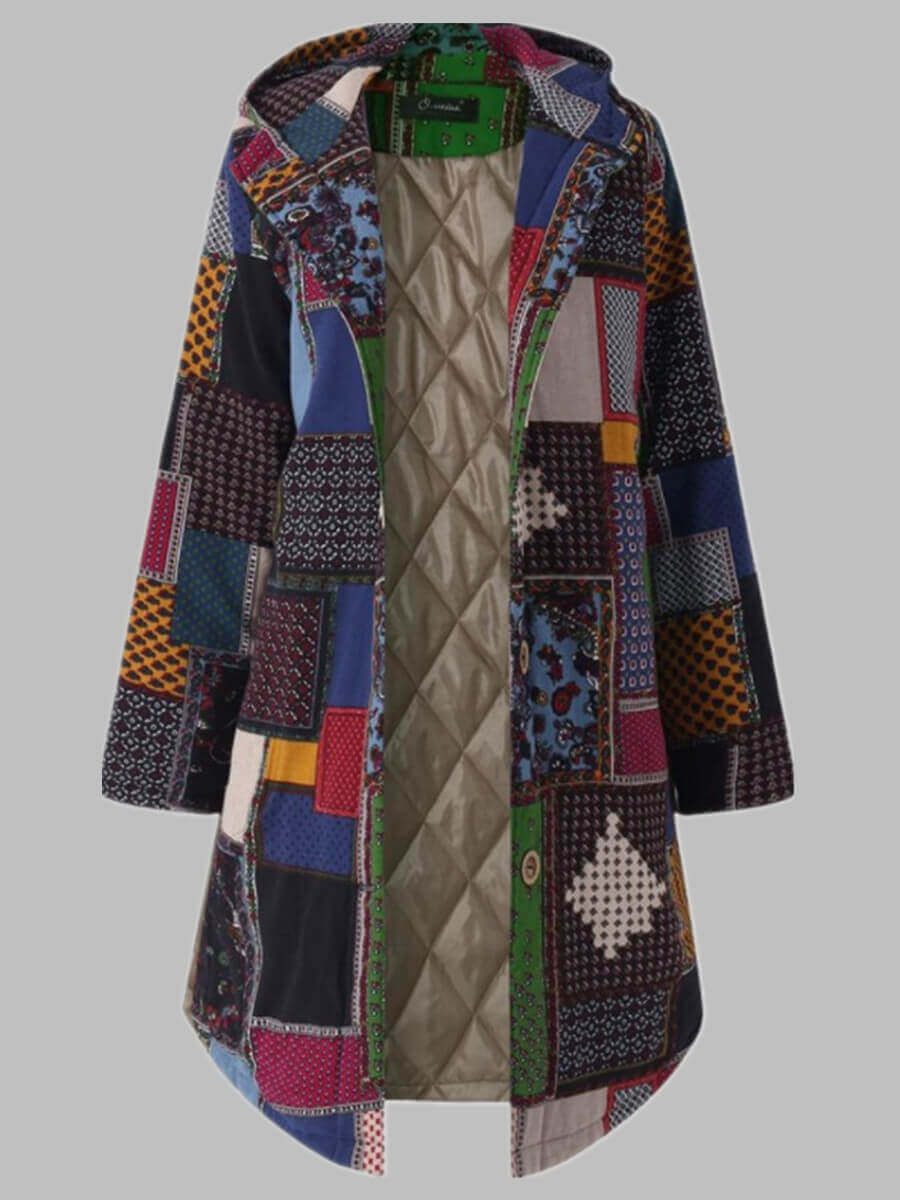 

Lovely Trendy Hooded Collar Print Green Coat