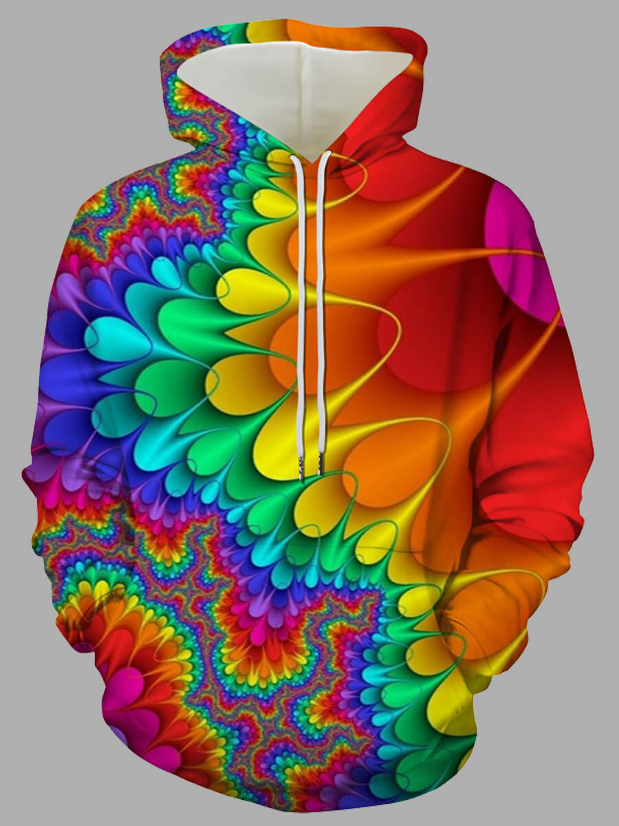 

Lovely Men Street Hooded Collar Tie-dye Multicolor Hoodie, Multi