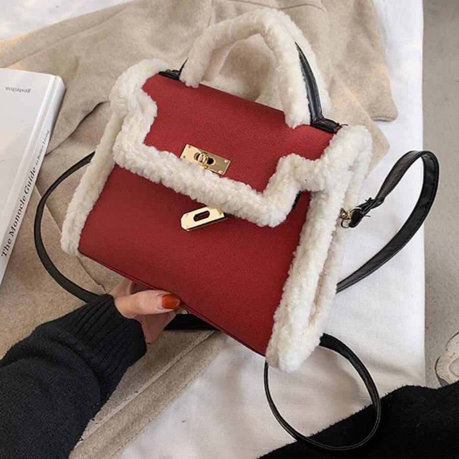 

Lovely Stylish Patchwork Red Crossbody Bag