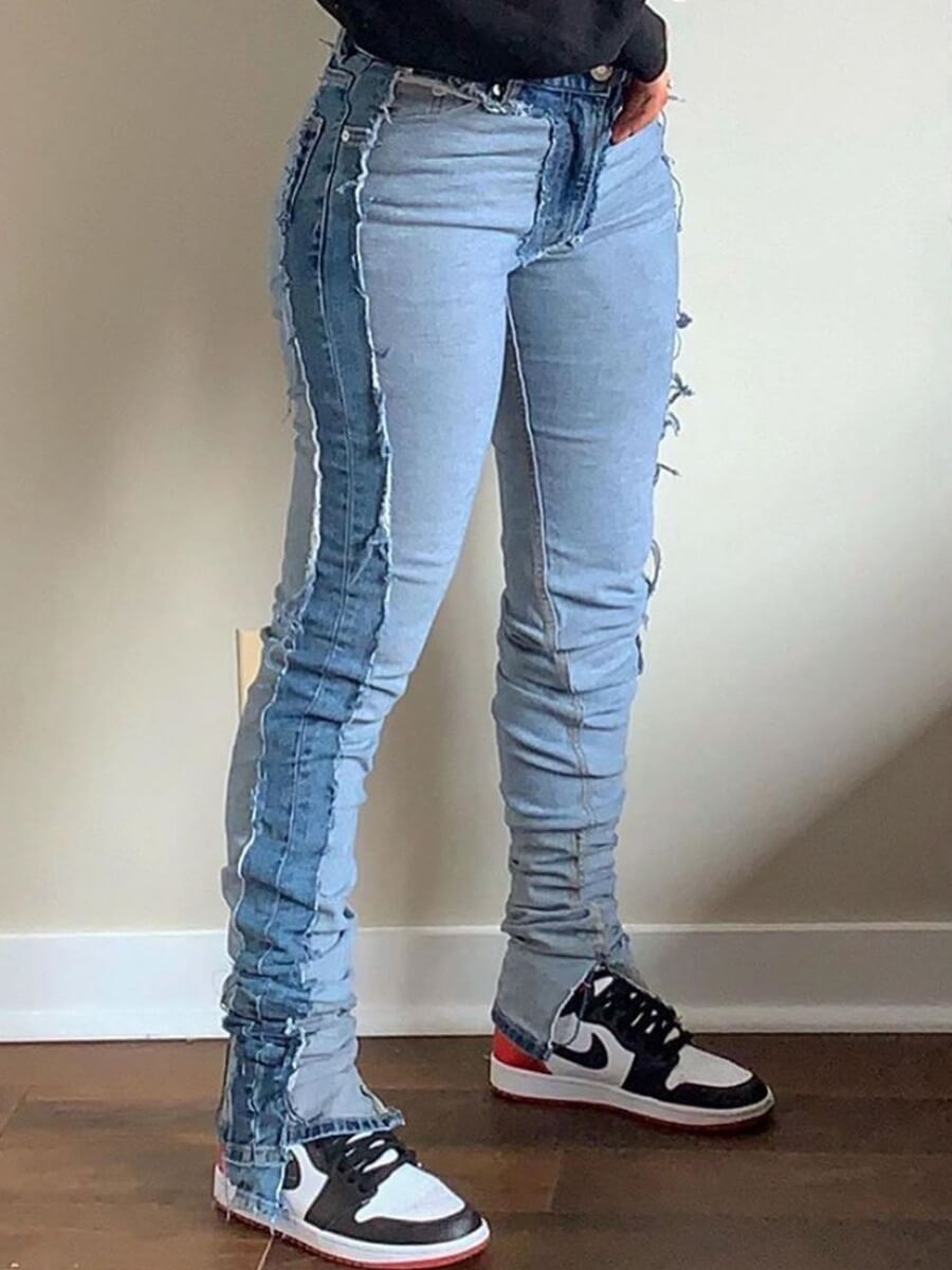 Lovely Street Patchwork Skinny Blue 