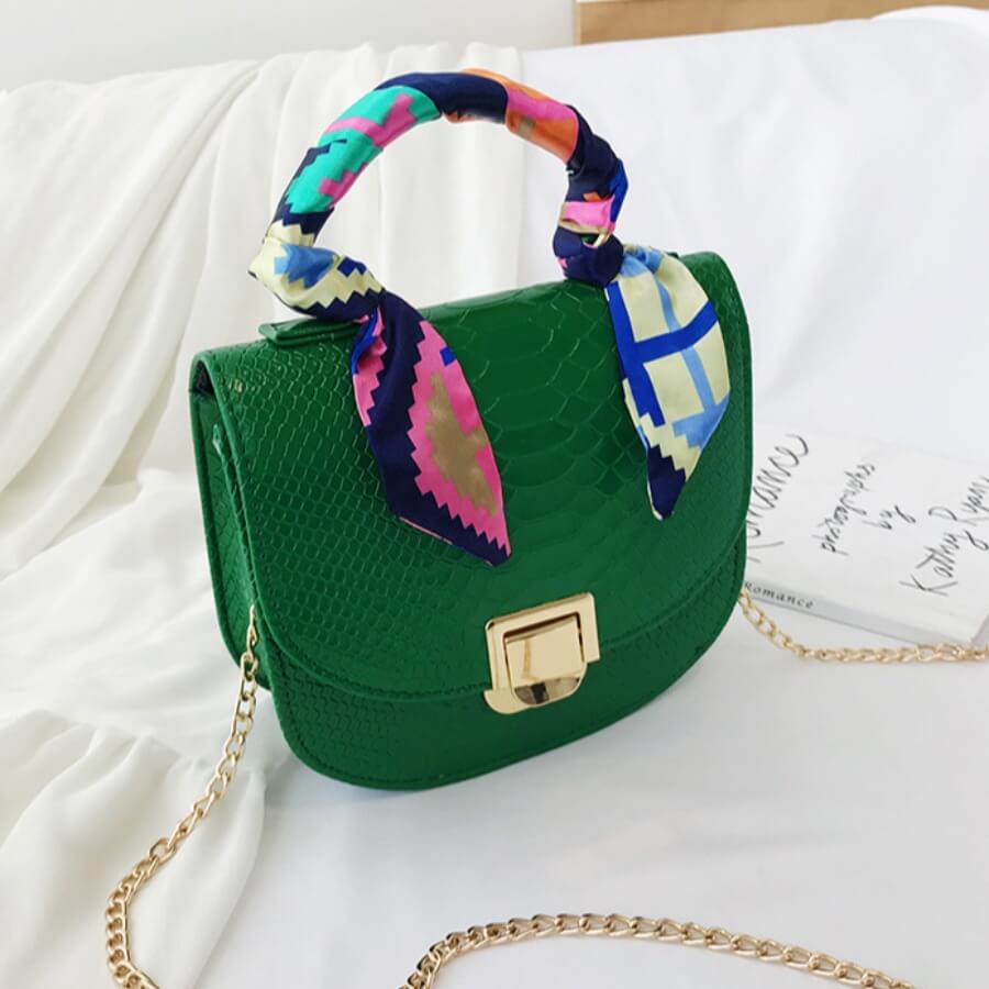 

Lovely Trendy Chain Strap Blackish Green Crossbody Bag, Black green