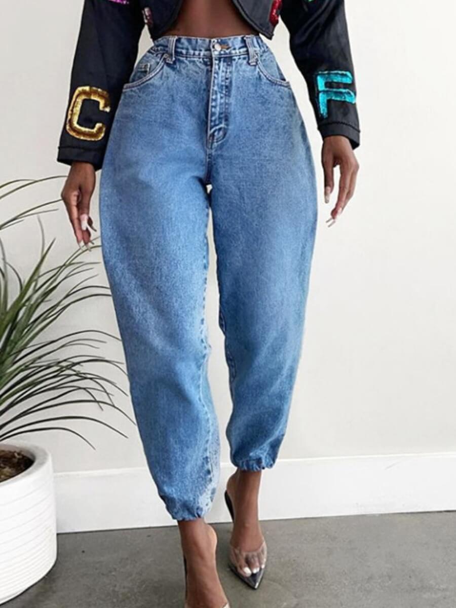 

Lovely Casual Basic Baby Blue Jeans