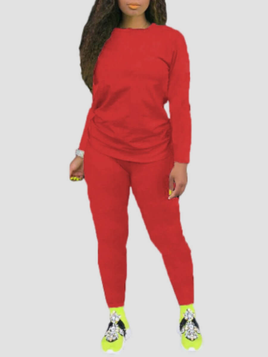 

Lovely Leisure O Neck Basic Skinny Red Sleepwear