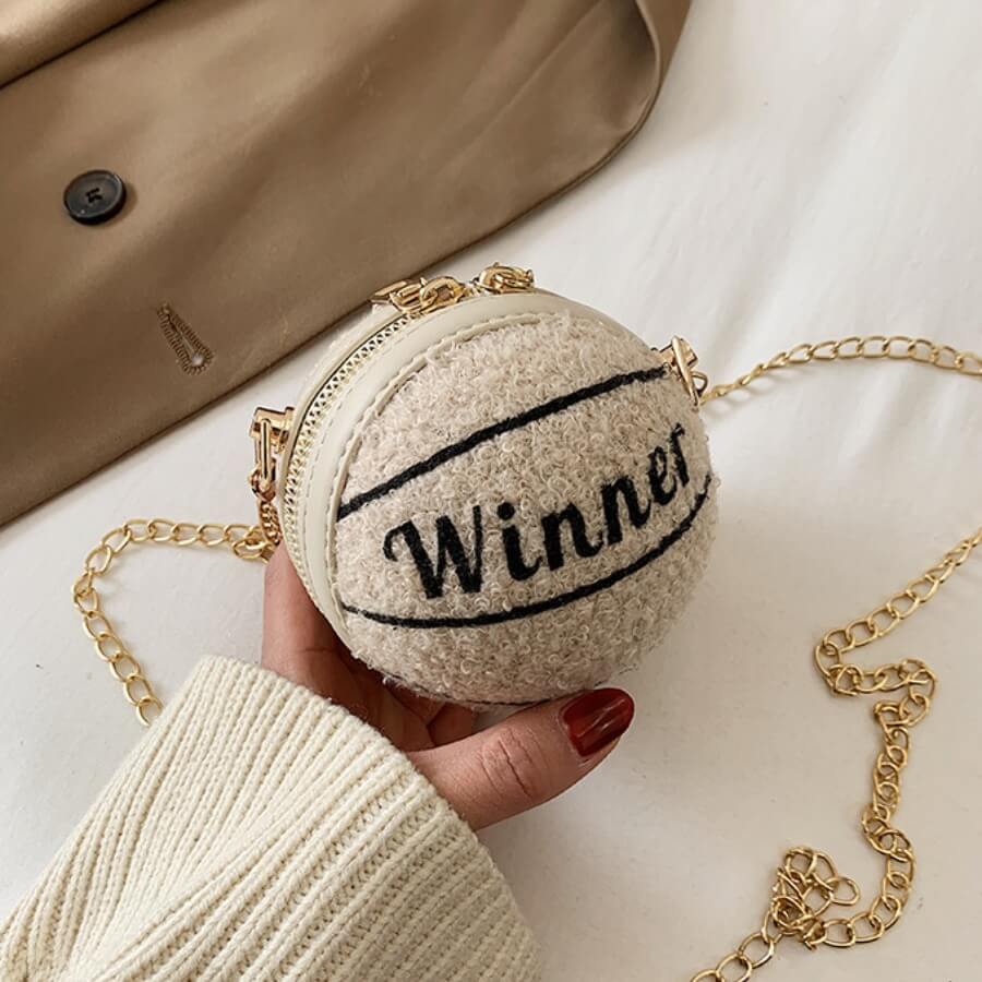 

Lovely Chic Basketball Beige Crossbody Bag