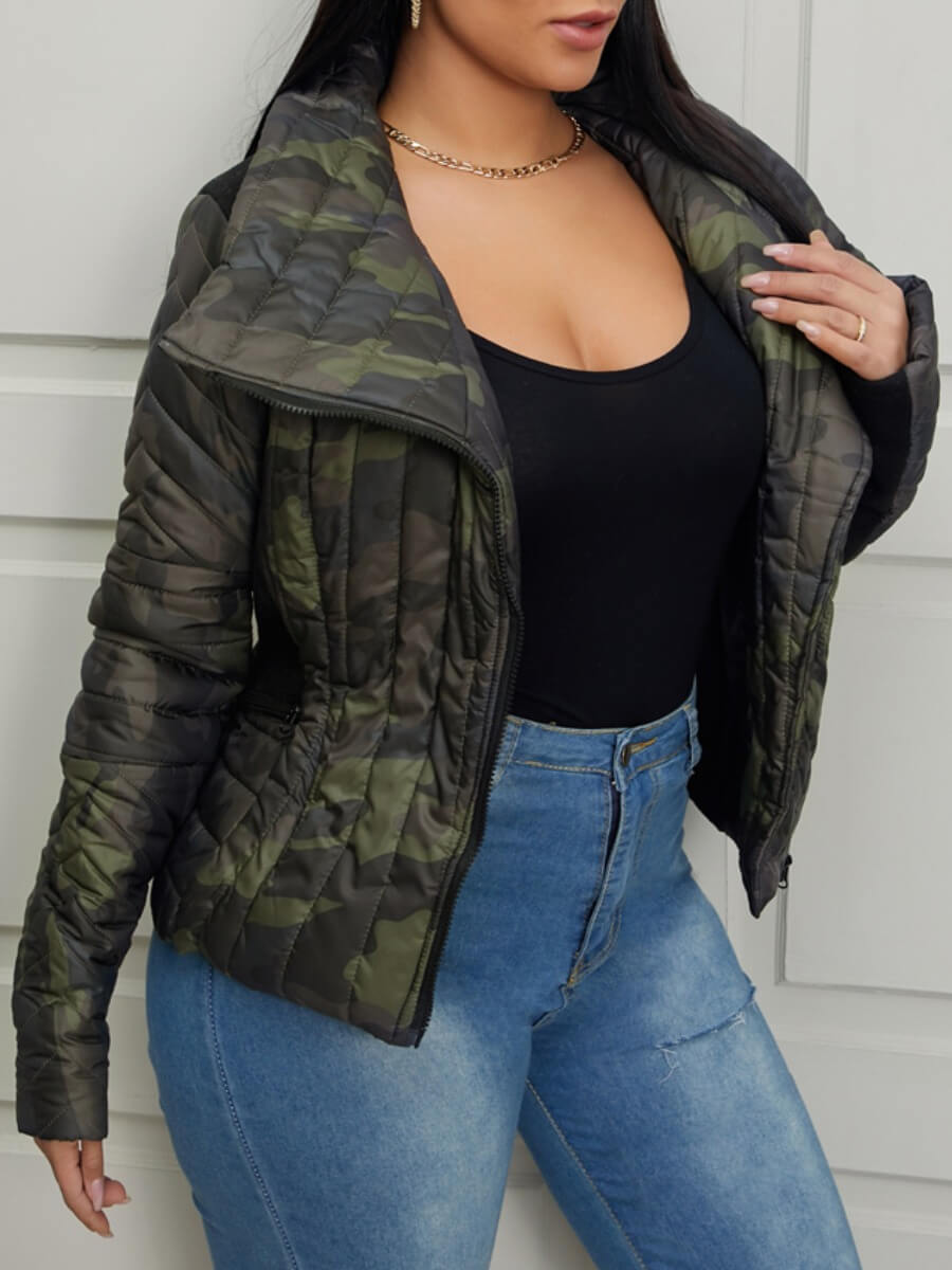 

Lovely Casual Camo Army Green Coat, Army green camouflag