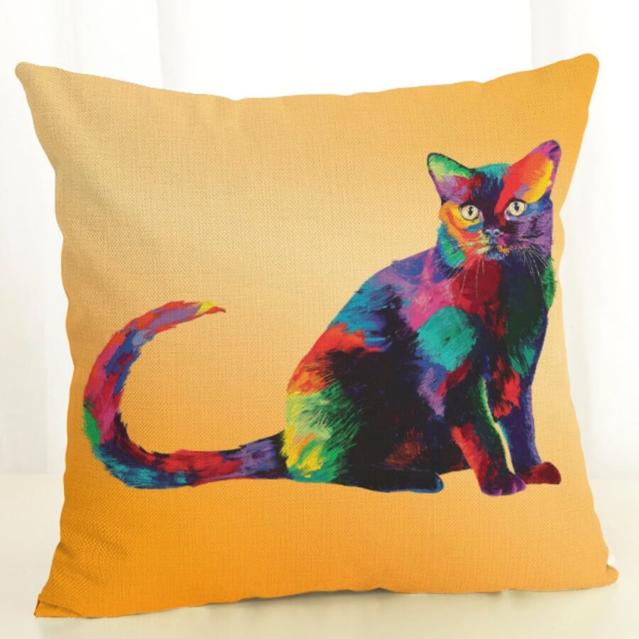 

Lovely Trendy Print Yellow Decorative Pillow Case