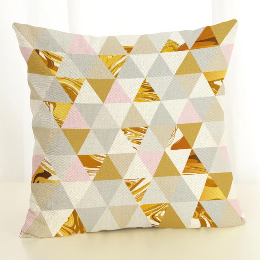 

Lovely Trendy Print Gold Decorative Pillow Case