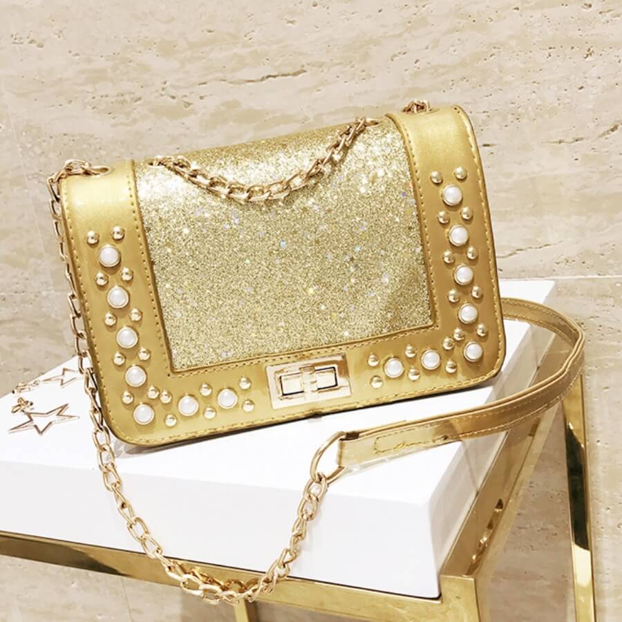 LW Trendy Chain Strap Gold Crossbody Bags Sale | LovelyWholesale