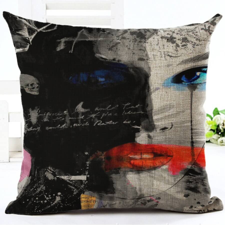 

Lovely Basic Print Black Decorative Pillow Case