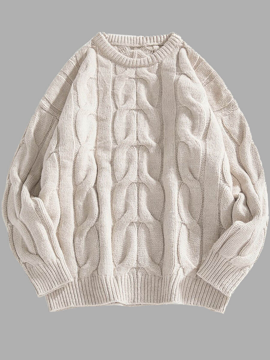 

Lovely Casual O Neck Dropped Shoulder Apricot Men Sweater