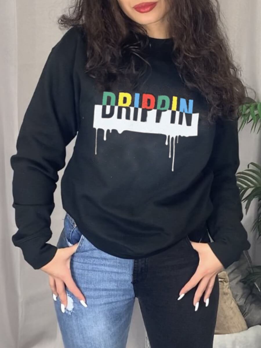 

Lovely Casual Letter Print Black Hoodie