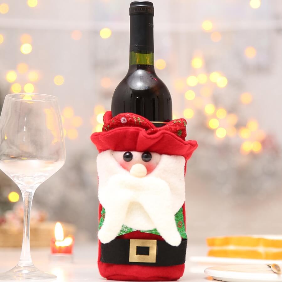 

Lovely Christmas Day Patchwork Red Wine Bag