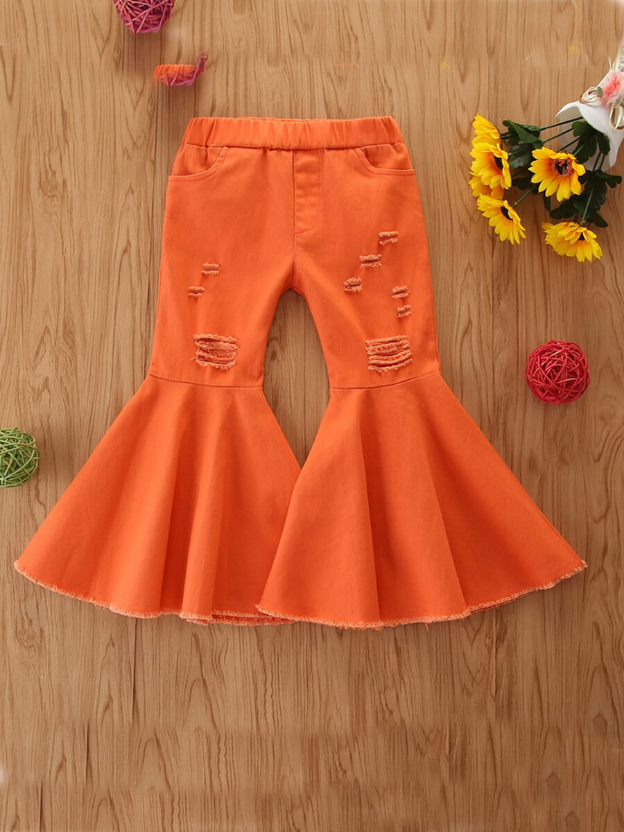 

Lovely Stylish Flared Orange Girl Jeans