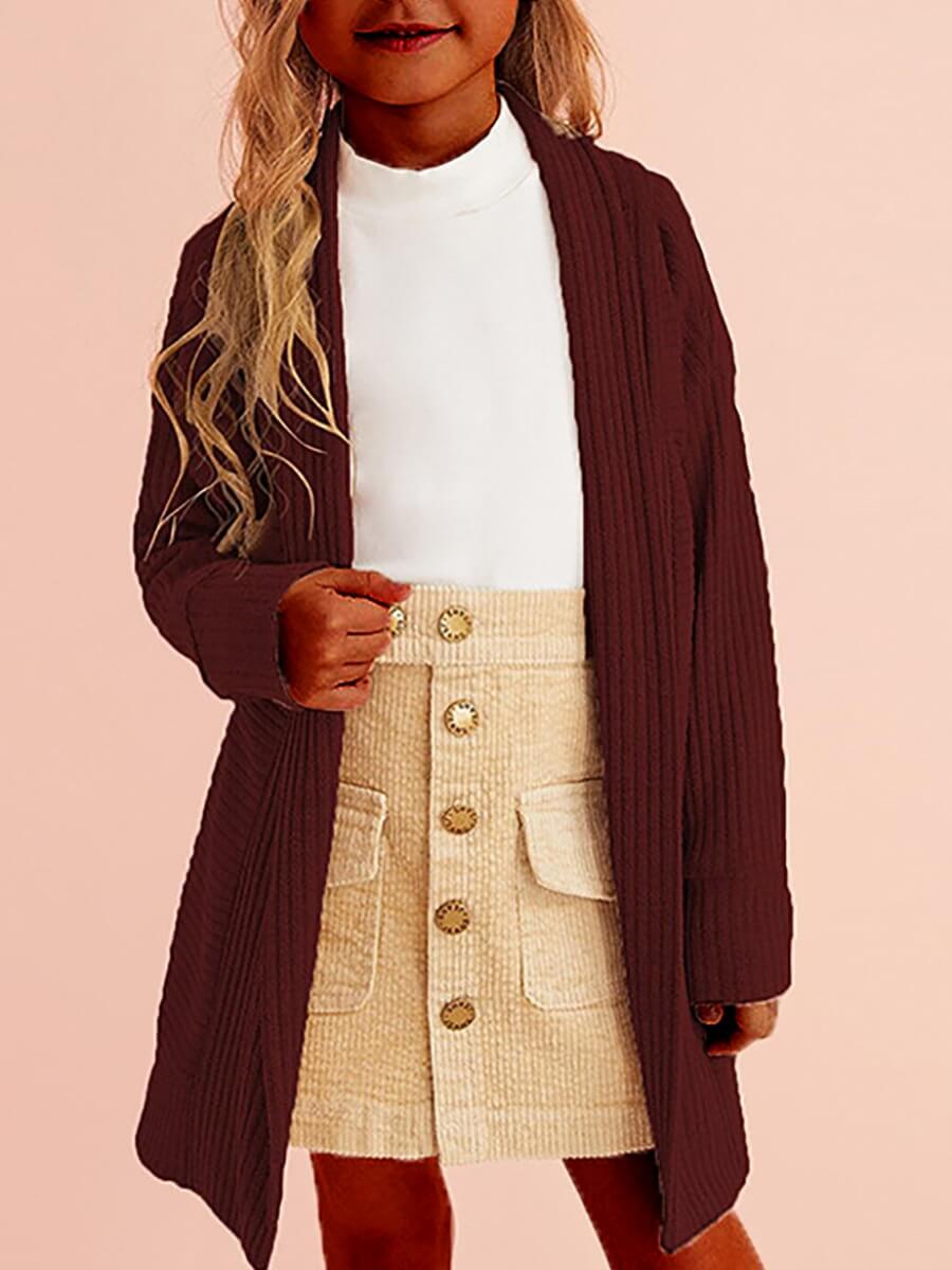 

Lovely Casual Basic Loose Wine Red Girl Cardigan