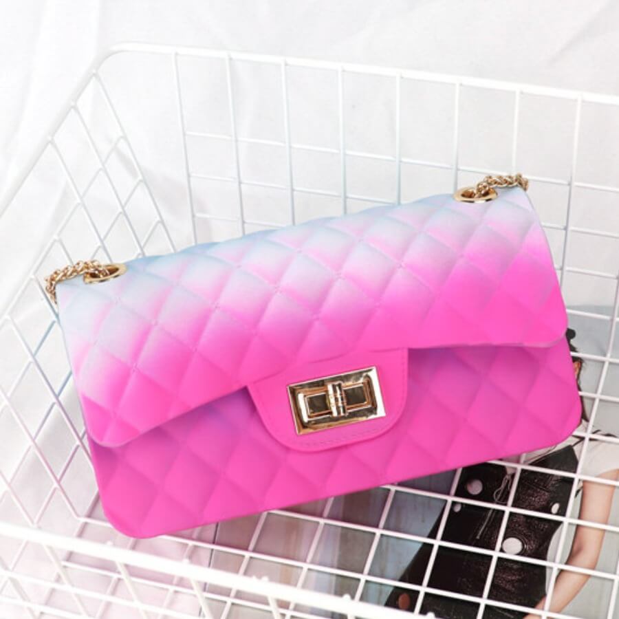 

Lovely Stylish Chain Strap Rose Red Messenger Ba