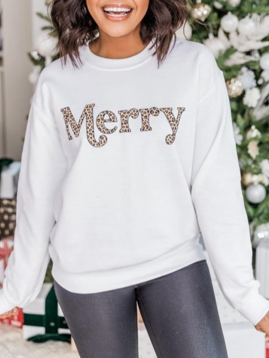 

Lovely Trendy Christmas Day Letter Print White Hoodie
