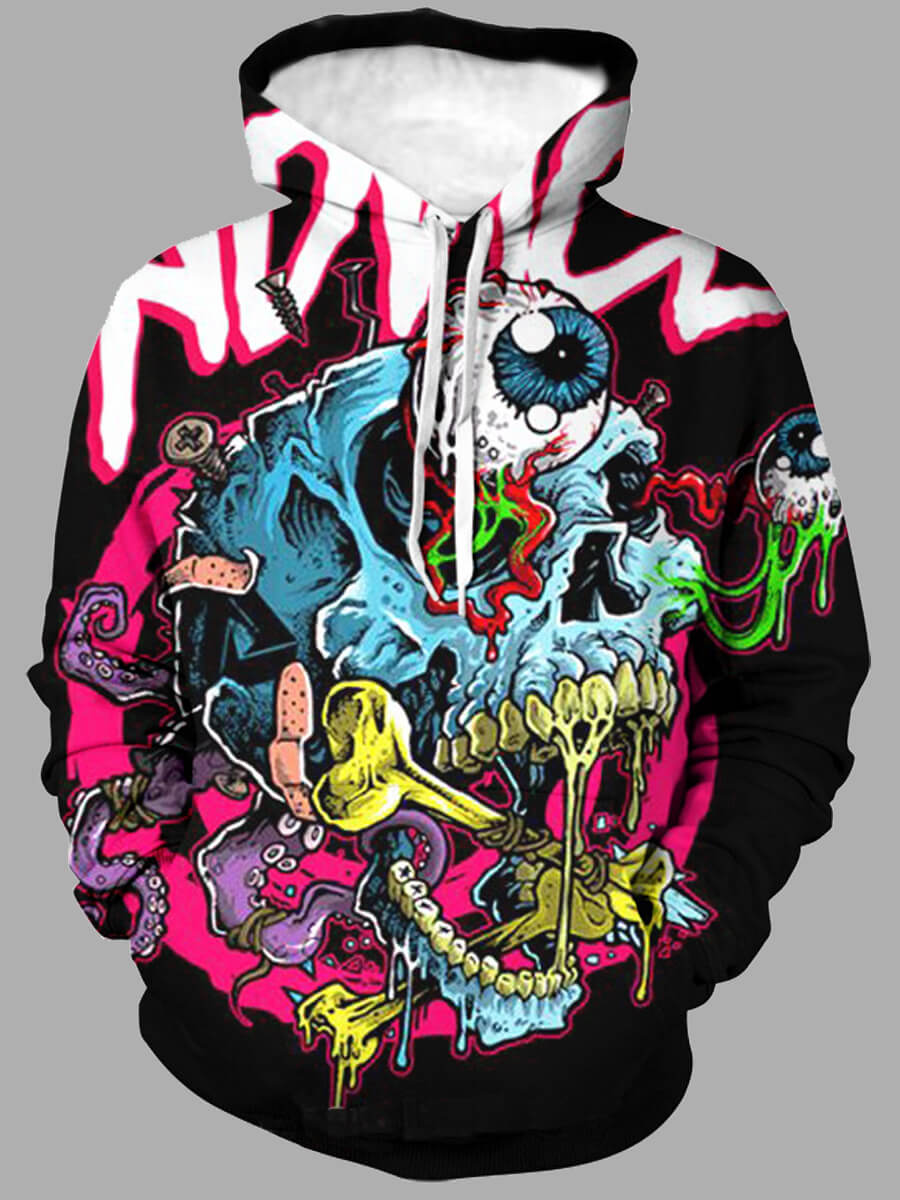 

Lovely Men Street Hooded Collar Graffiti Element Multicolor Hoodies, Multi