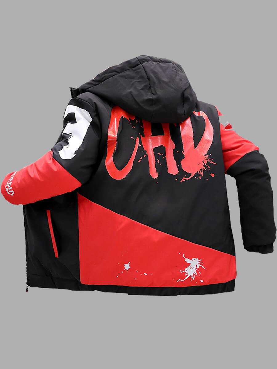 

Lovely Casual Long Sleeve Letter Print Red Men Jacket