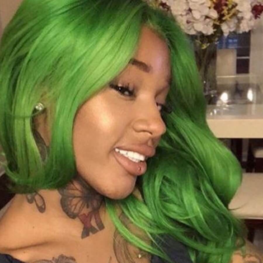 

Lovely Stylish Hign-temperature Resistance Green Wigs