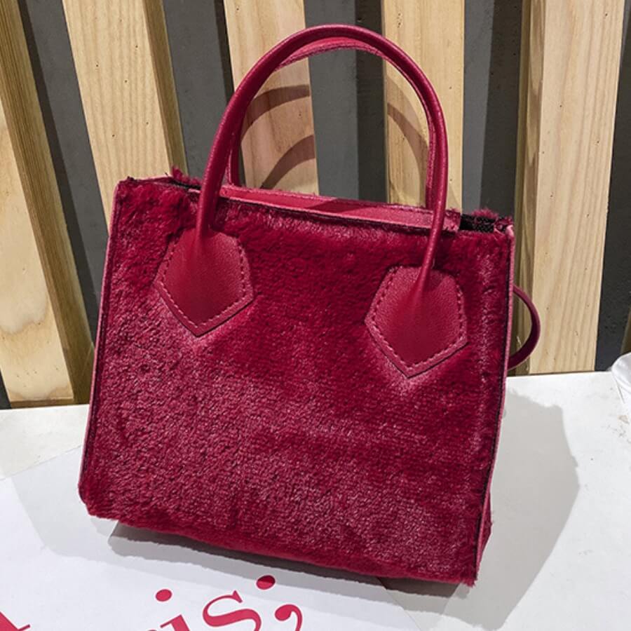 

Lovely Casual Patchwork Wine Red Crossbody Bag