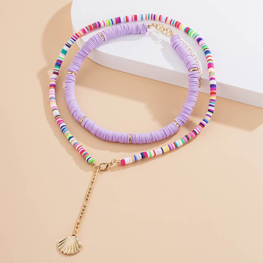 

Lovely Stylish Pottery Patchwork Gold Necklace