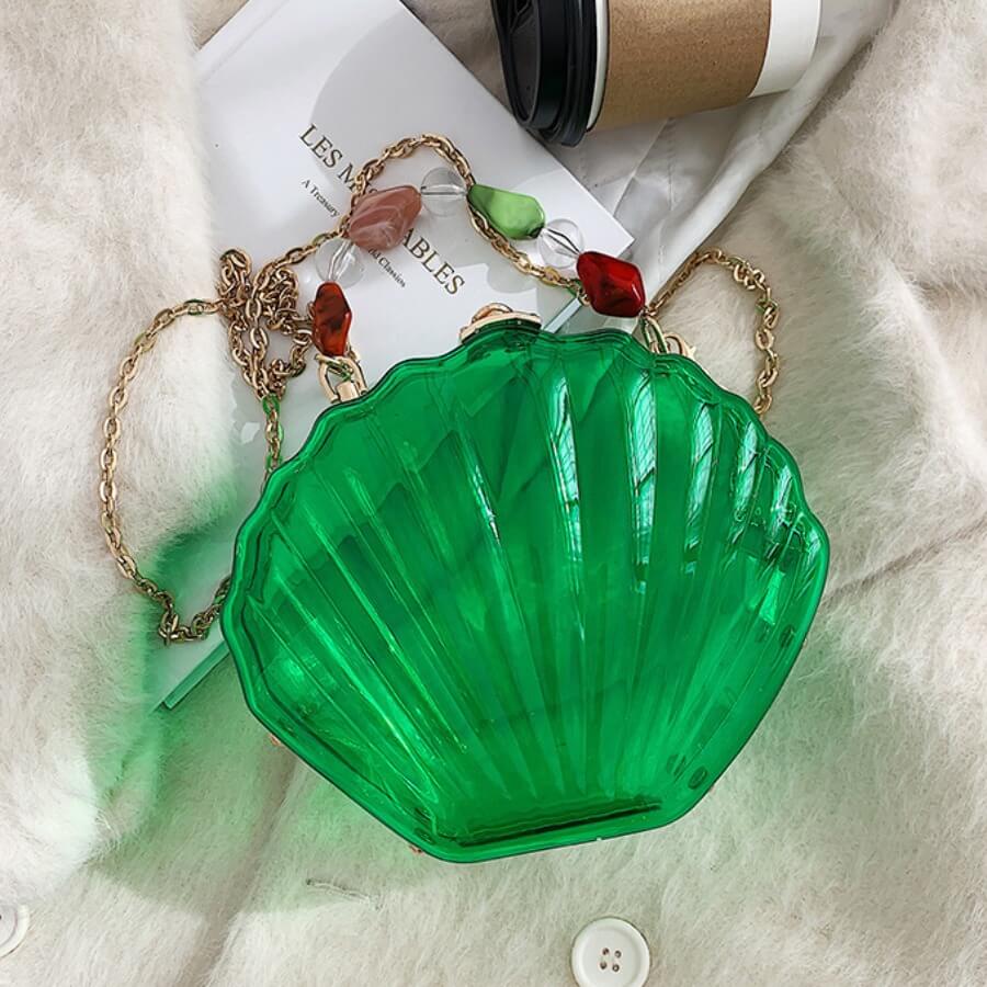 

Lovely Casual Shell See-through Green Crossbody Bag