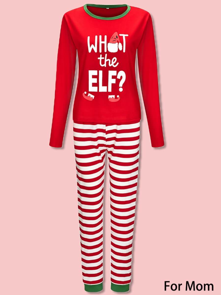 

Lovely Trendy Christmas Day Letter Print Mom Two Piece Pants Set, Women
