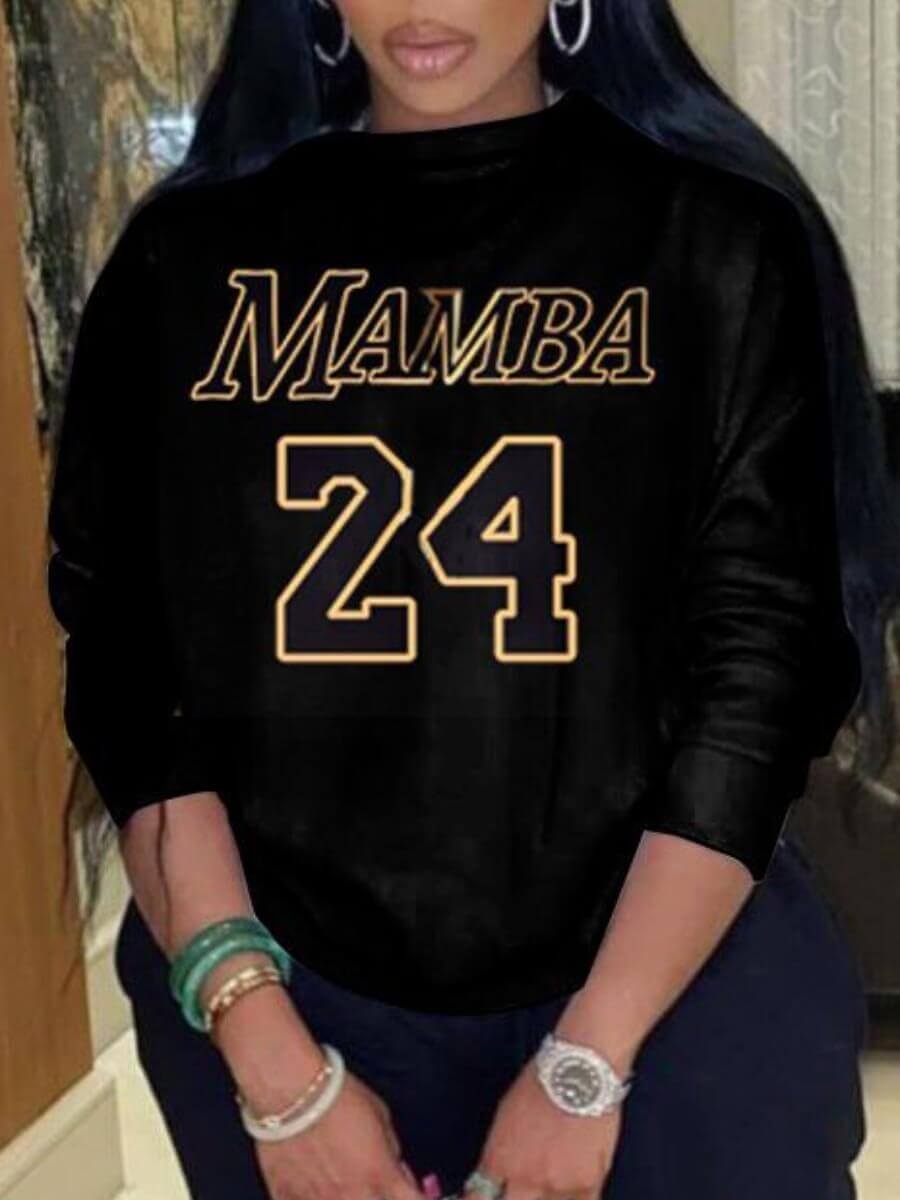 

Lovely Casual O Neck Letter Print Plus Size Hoodie, Black