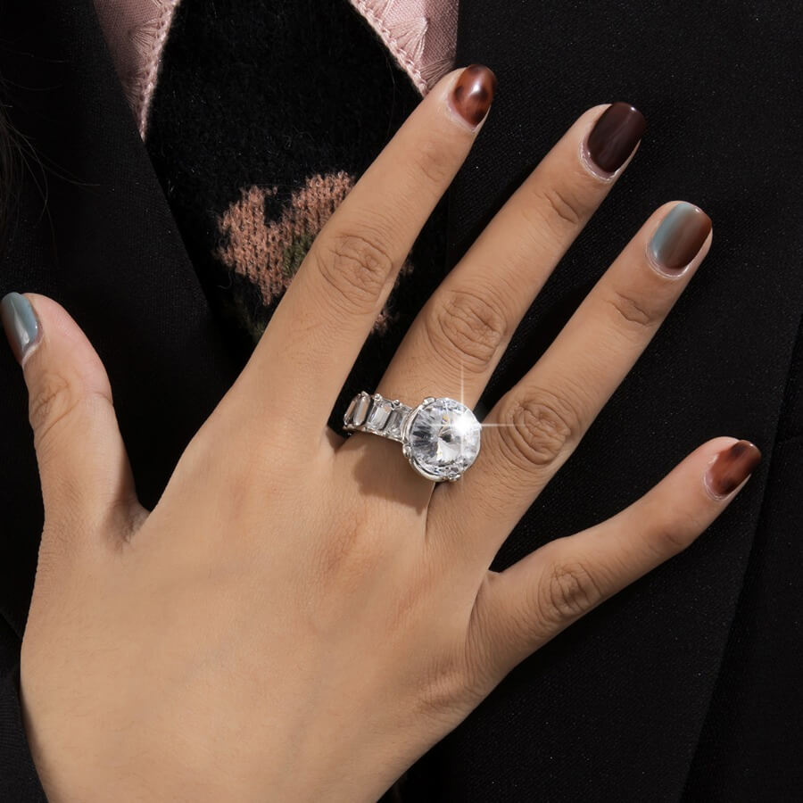 

Lovely Stylish Artificial Diamond Silver Ring
