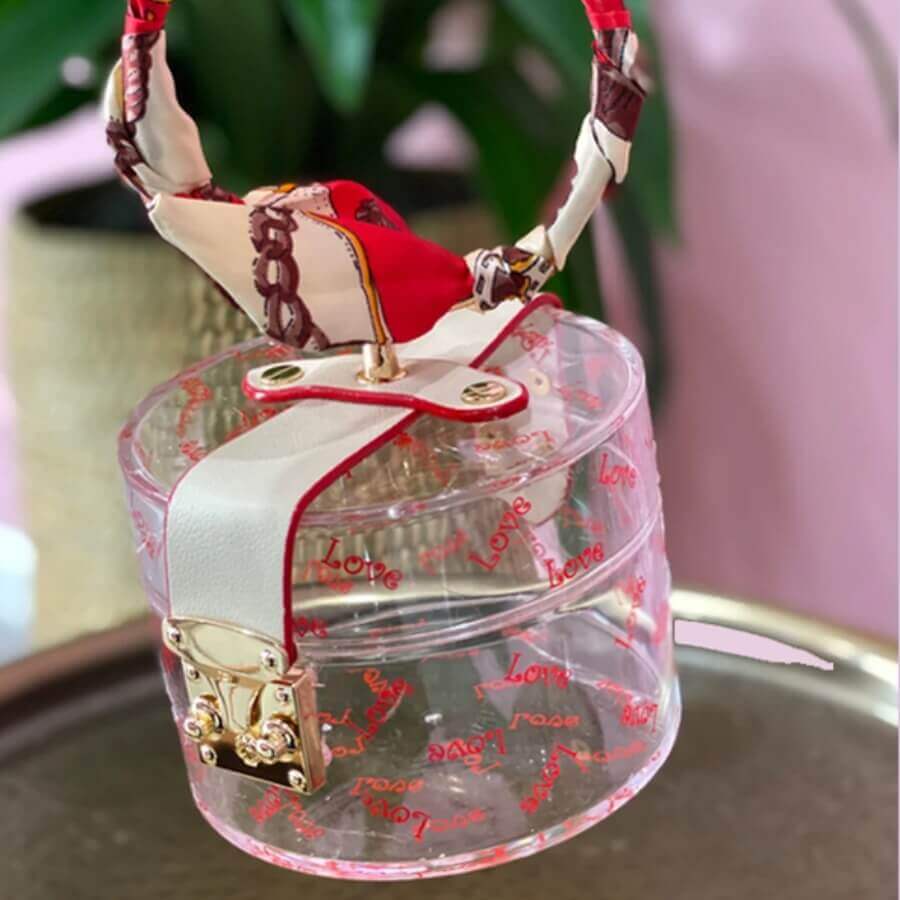 

Lovely Casual Letter Print See-through Red Crossbody Bag