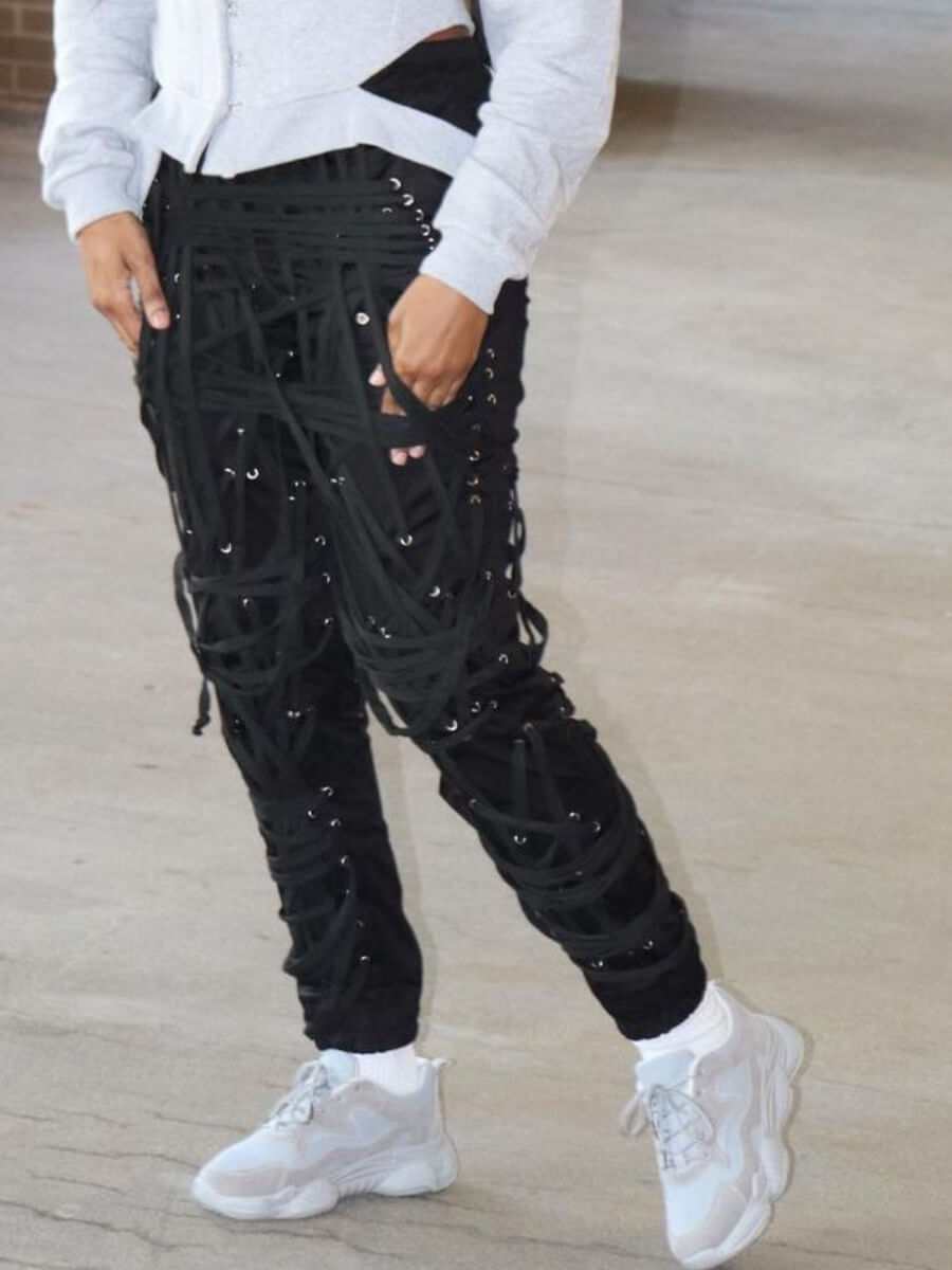 

Lovely Street Print Black Pants