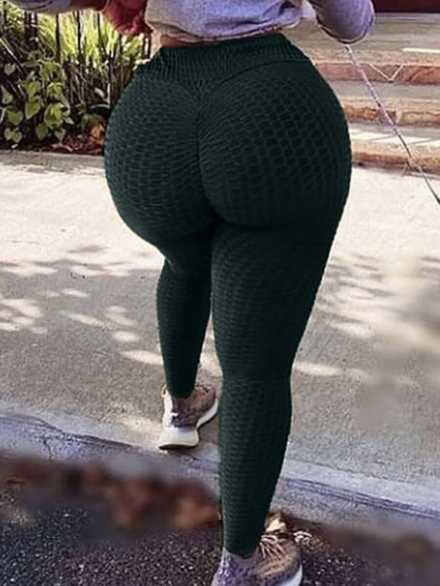 

Lovely Sportswear High-waisted Elastic Black Grey Leggings, Black green
