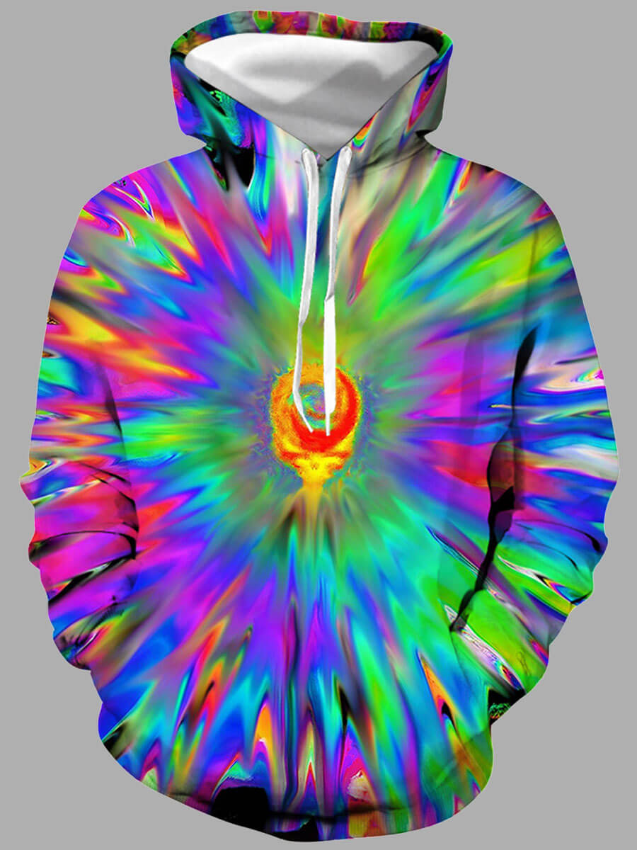 

LW Street Print Patchwork Multicolor Men Hoodie, Multi