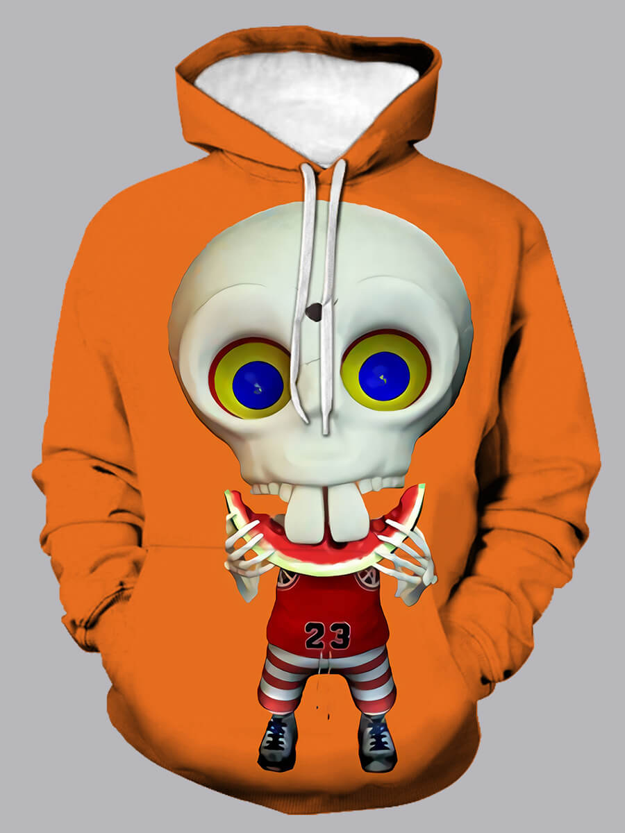 

Lovely Casual Hooded Collar Print Jacinth Men Hoodie