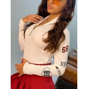 LW Sportswear Mandarin Collar Long Sleeve Letter P
