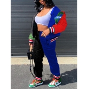 LW BASICS Street Print Patchwork Blue Two Piece Pa