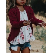 Lovely Casual Loose Wine Red Girl Cardigan
