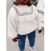 Lovely Sweet O Neck Patchwork Beige Girl Hoodie