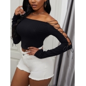 Lovely Street Off The Shoulder Bandage Hollow-out 