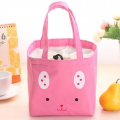 Lovely Cartoon Print Red Lunch Box Bag