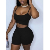 Lovely Sexy Spaghetti Strap Basic Skinny Black Sle