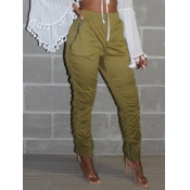 Lovely Sweet Fold Design Loose Khaki Pants