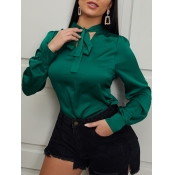 LW Stylish Kont Design Loose Green Blouse