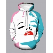 Lovely Street Hooded Collar Print White Boy Hoodie